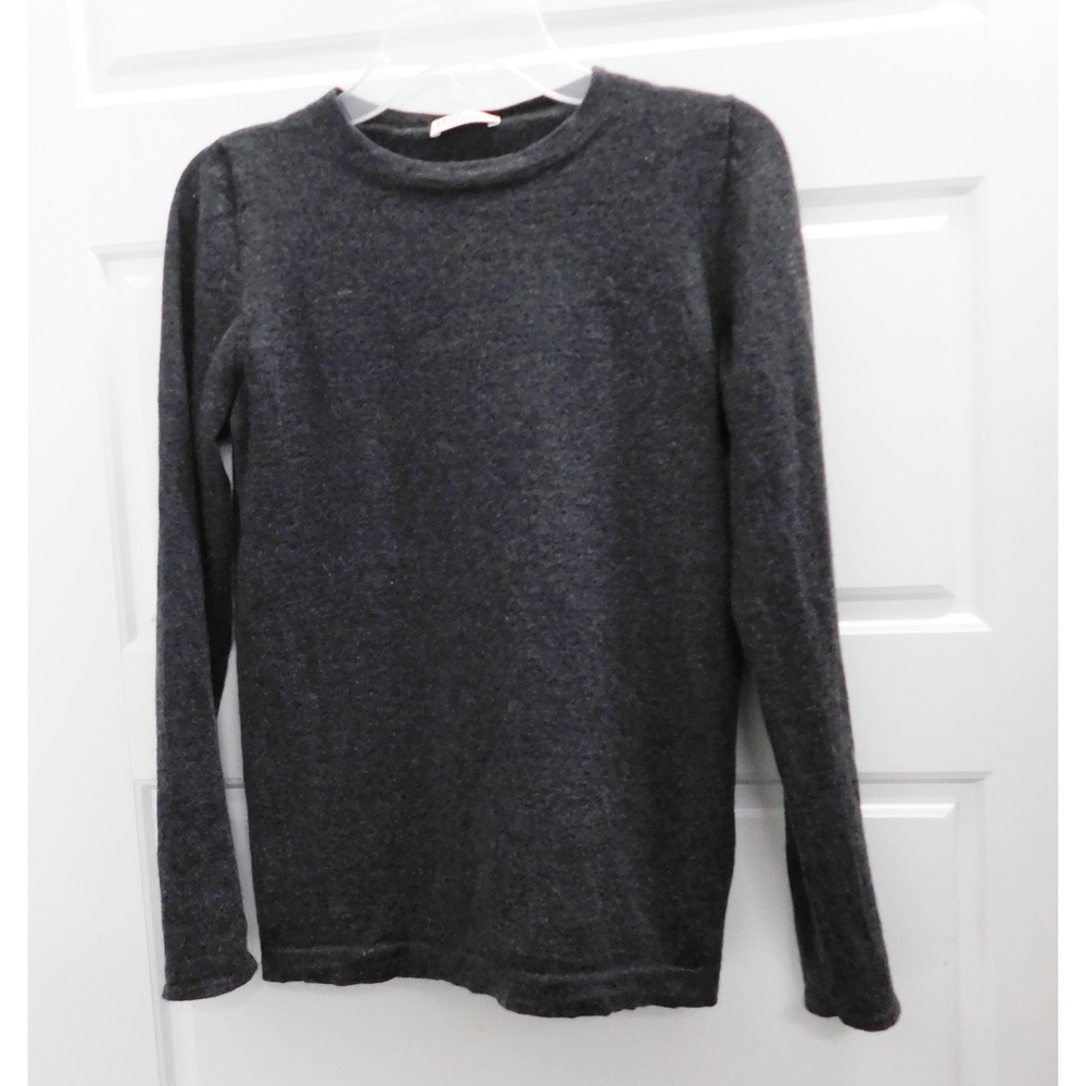 BRUNELLO CUCINELLI Woman 100% Cashmere Crew Nick Dark Gray Sweater sz S